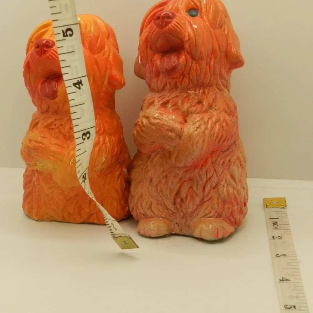 Chalkware Red Puppy Dog Decoration Vintage
